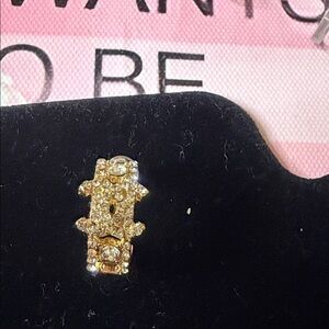 Elegant Gold-Tone Crystal Hoop Earrings